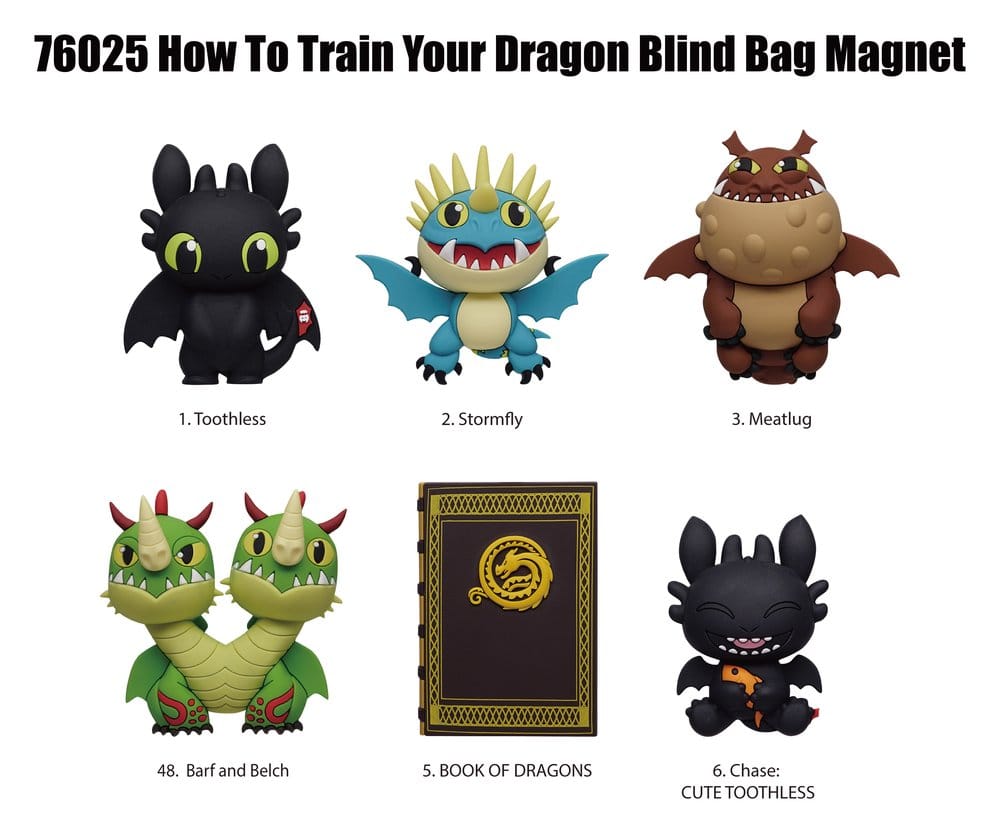 How to Train Your Dragon Magnets blind pack Series 1 Display 12 Monogram Int.