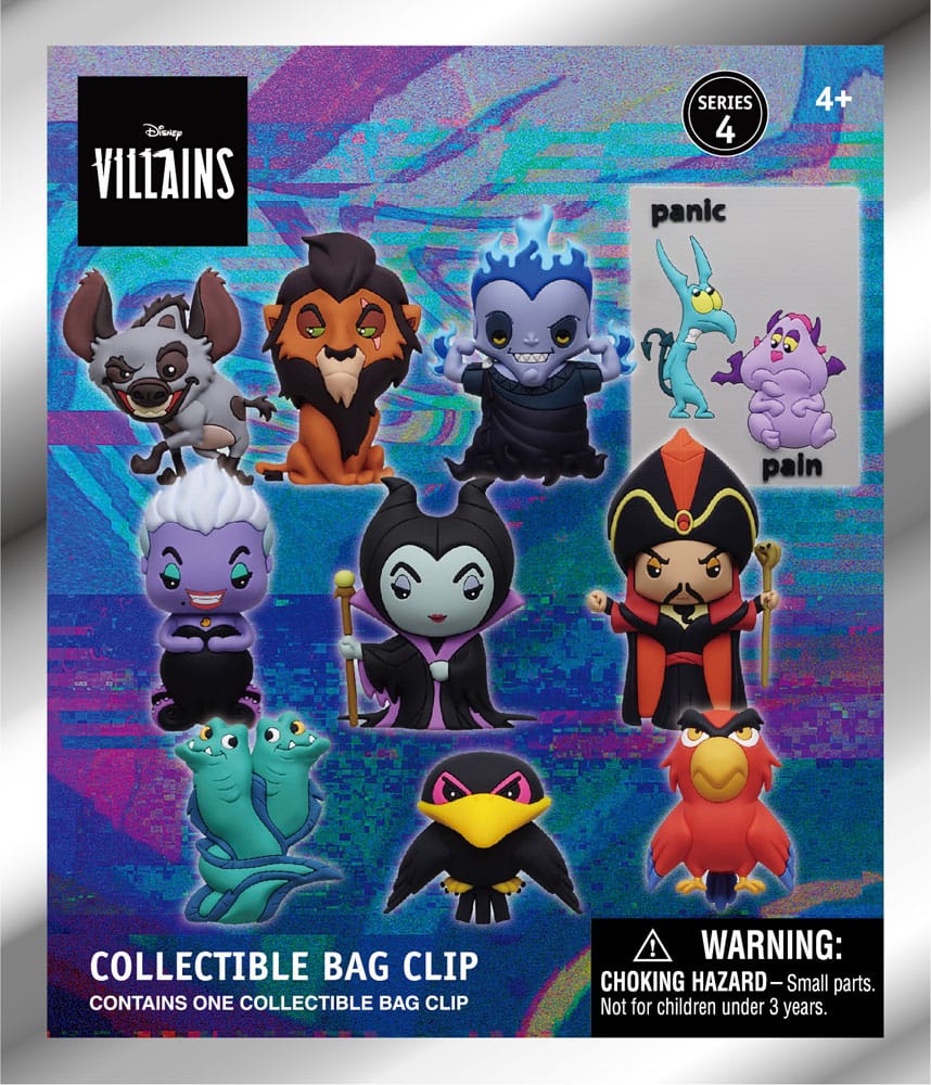 Disney 3D Foam Bag Clips Villains Series 4 Display 24 Monogram Int.