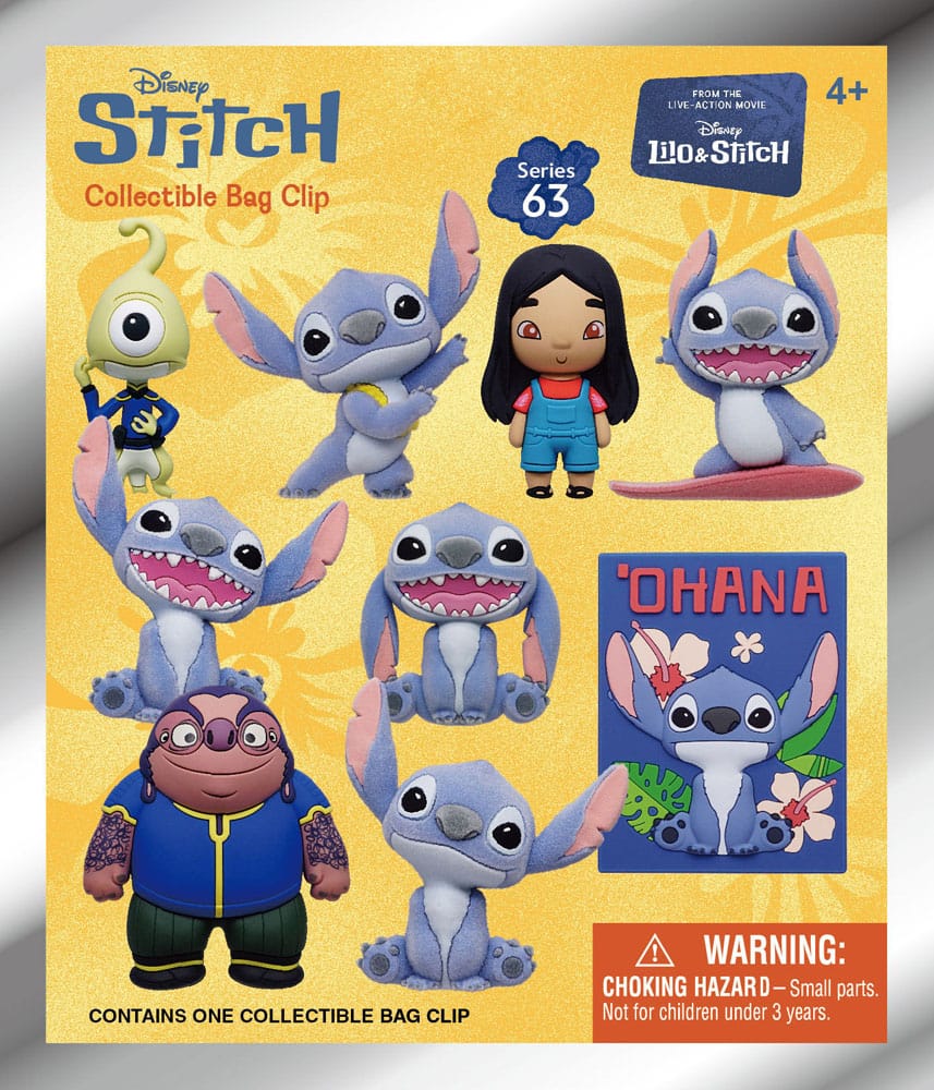 Lilo & Stitch Movie 3D Foam Bag Clips Series 63 Display 24 Monogram Int.