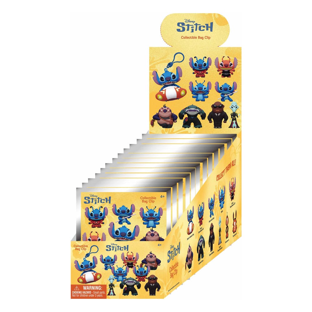 Lilo & Stitch 3D Foam Bag Clips Stitch in Space Display 24 Monogram Int.