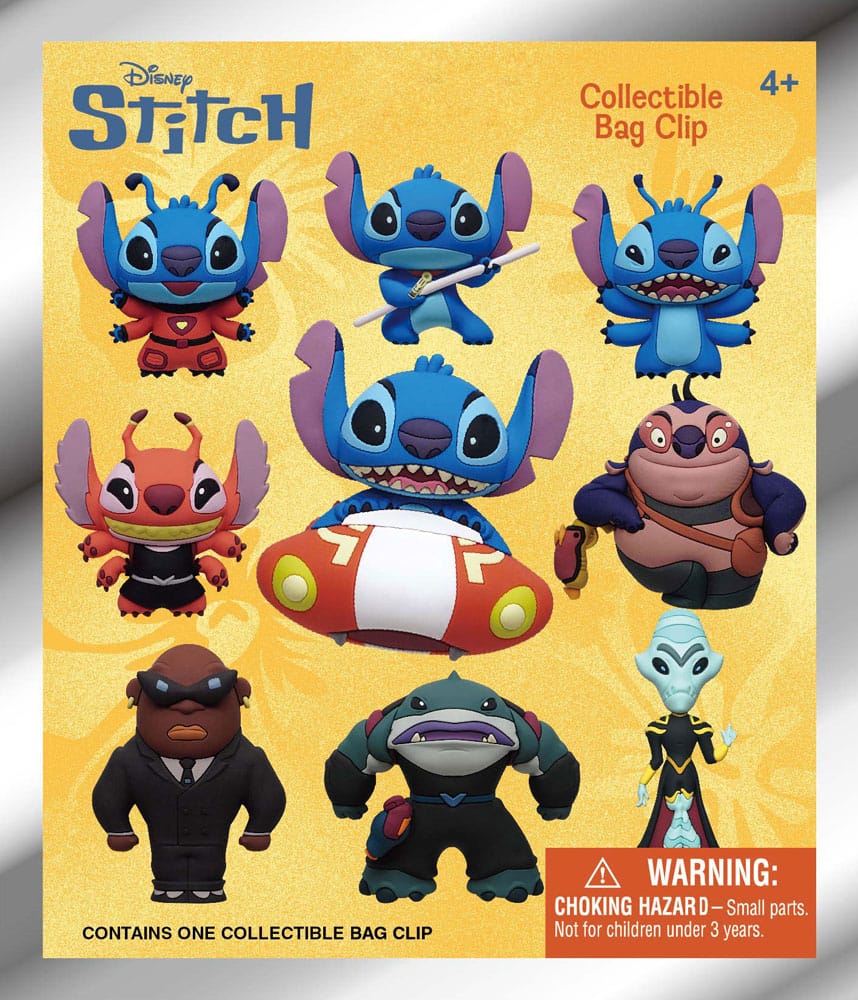 Lilo & Stitch 3D Foam Bag Clips Stitch in Space Display 24 Monogram Int.