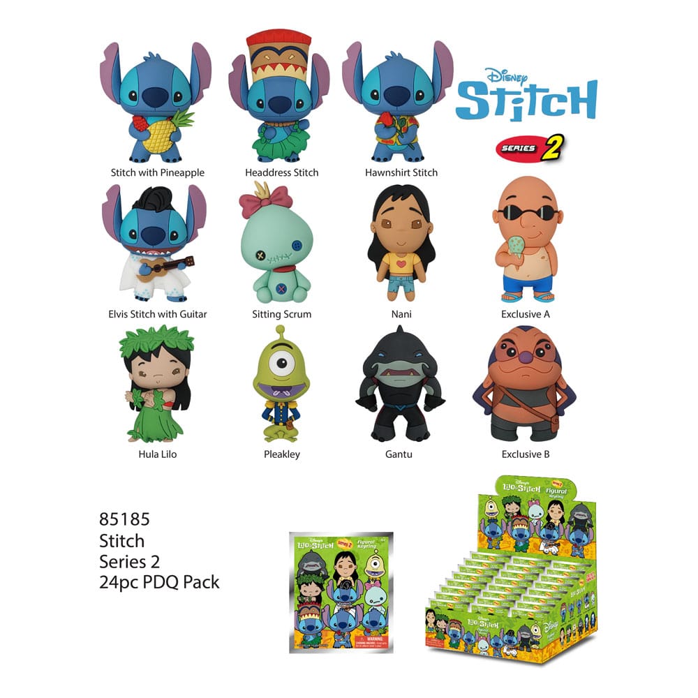 Lilo & Stich 3D PVC Bag Clips Stich Series 2 Display 24 Monogram Int.