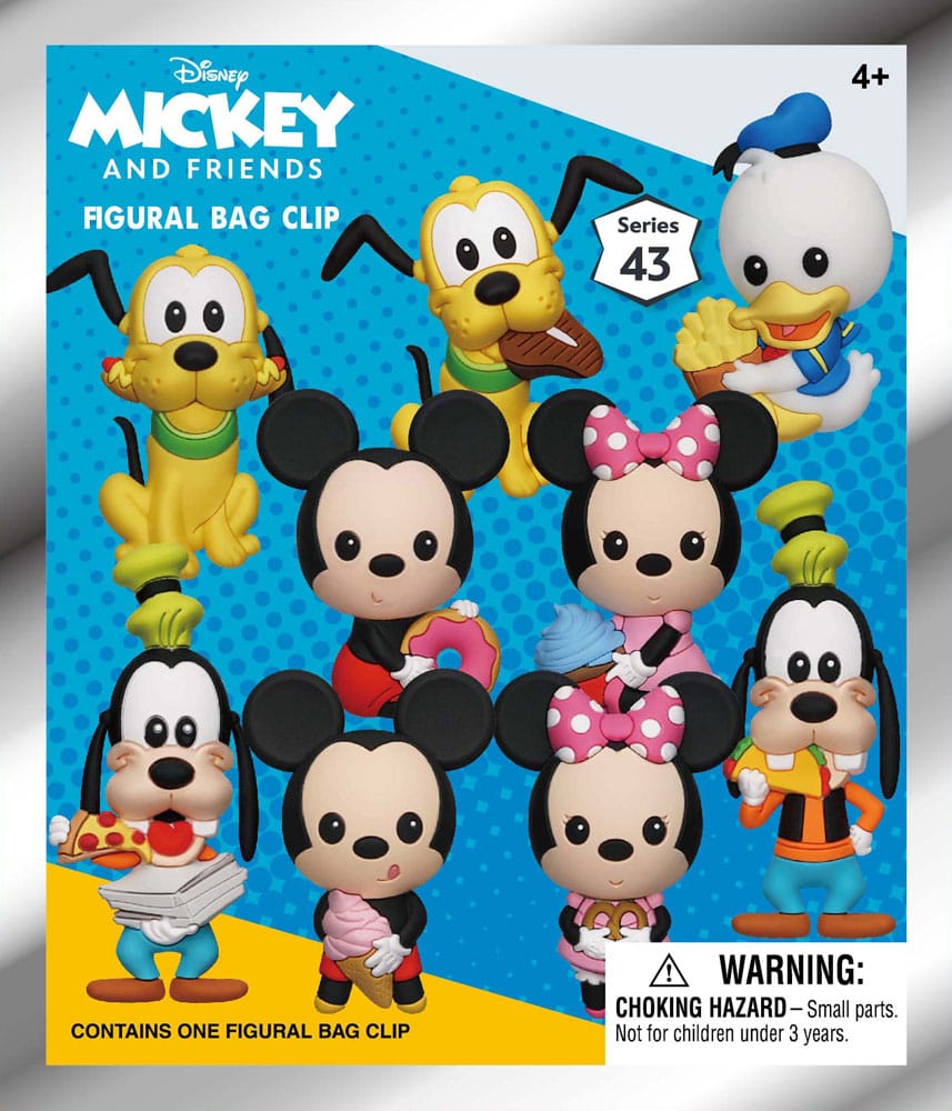 Mickey & Friends 3D PVC Bag Clips Mickey & Friends with Food Series 43 Display 24 Monogram Int.
