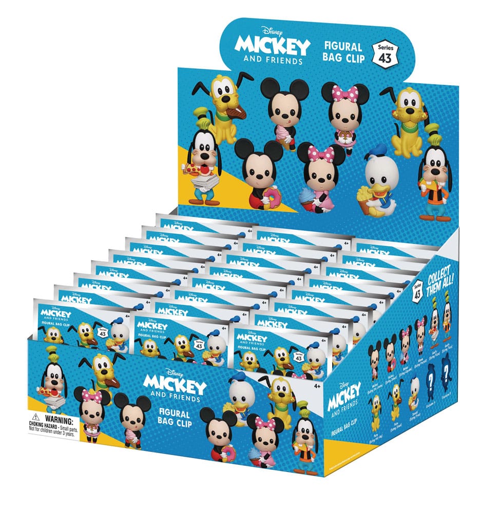 Mickey & Friends 3D PVC Bag Clips Mickey & Friends with Food Series 43 Display 24 Monogram Int.