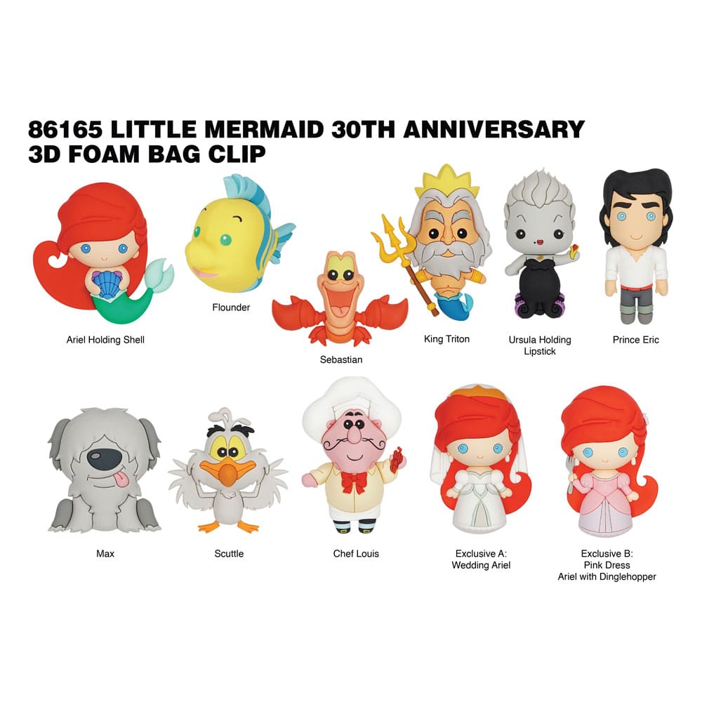 The Little Mermaid 3D PVC Bag Clips Series 1 Display 24 Monogram Int.