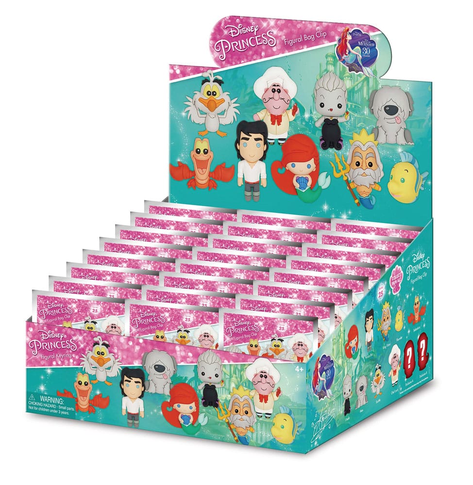 The Little Mermaid 3D PVC Bag Clips Series 1 Display 24 Monogram Int.