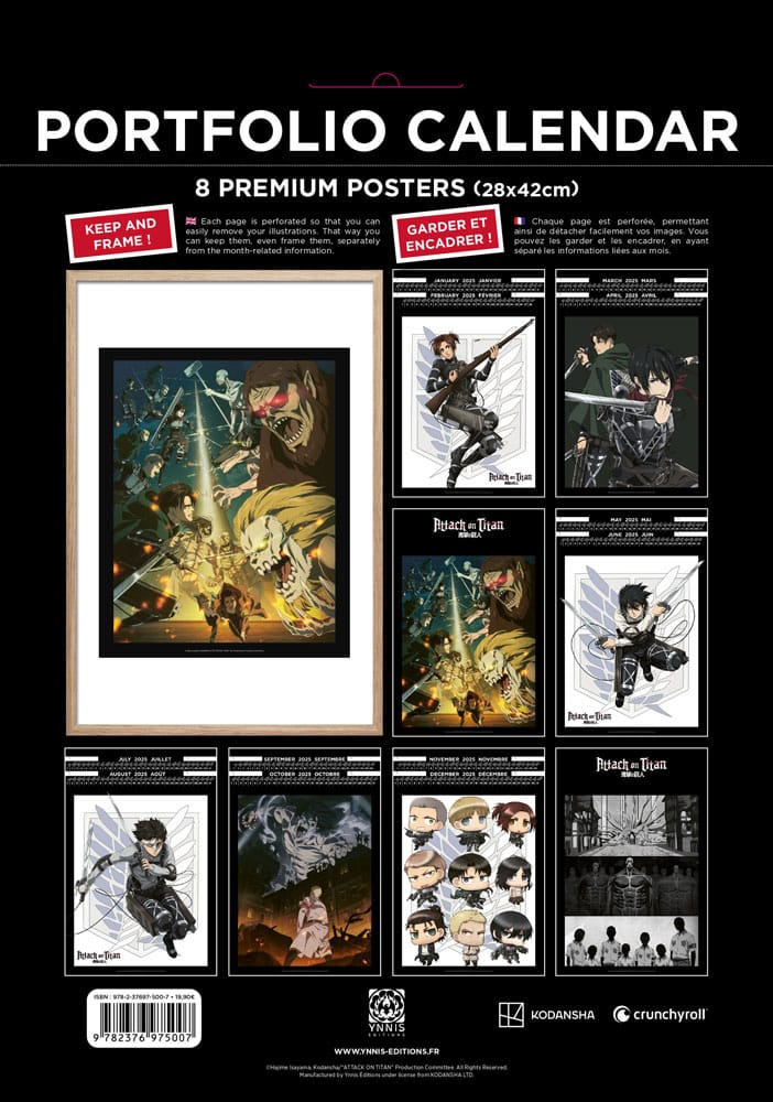 Attack on Titan Portfolio Calendar 2025 *English Version* Ynnis Editions