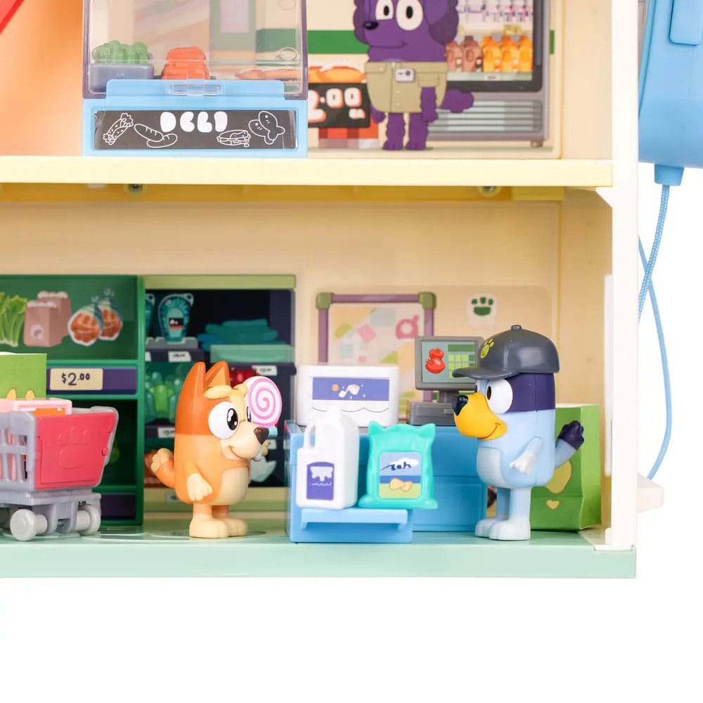Bluey Mini Figure Playset Bluey Let's Play Chef Supermarket Moose Toys