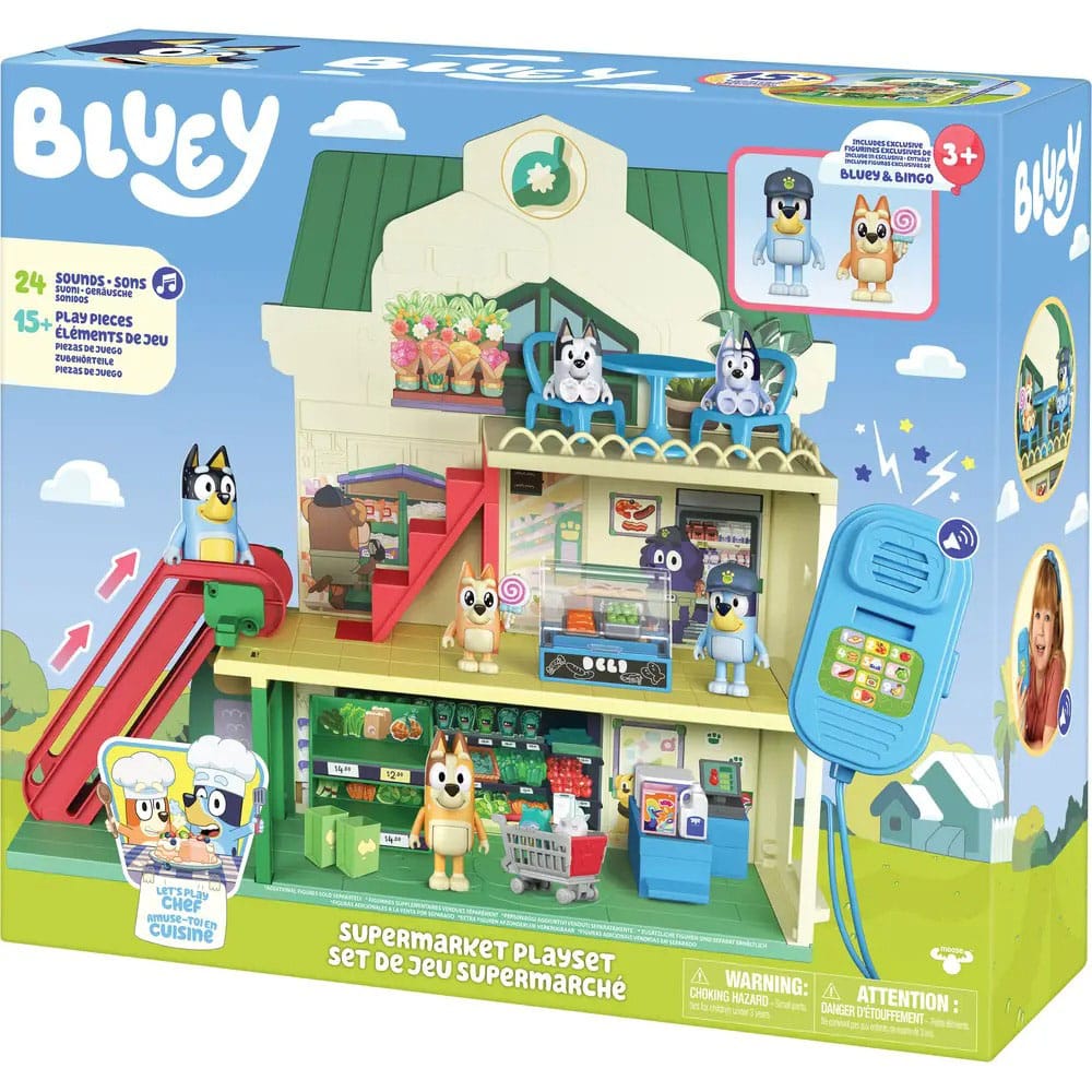 Bluey Mini Figure Playset Bluey Let's Play Chef Supermarket Moose Toys