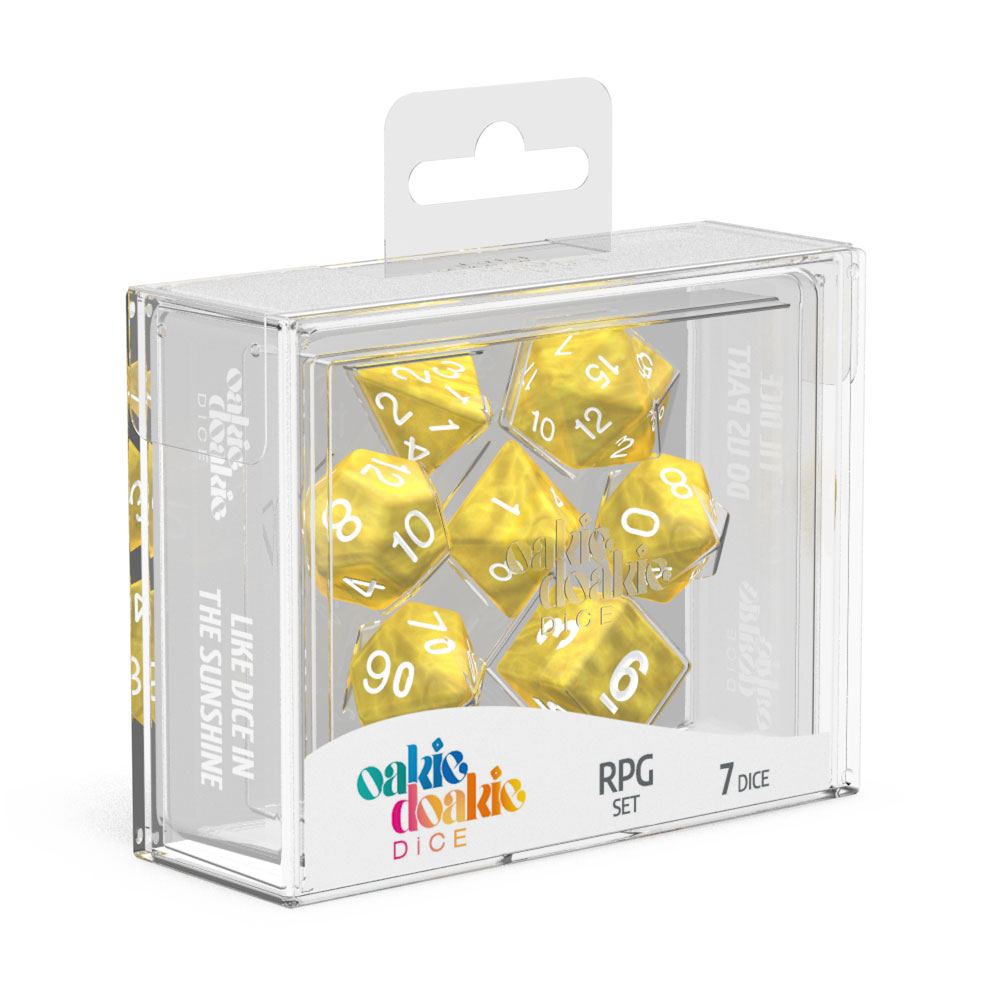 Oakie Doakie Dice RPG Set Marble Yellow 7 Oakie Doakie Dice