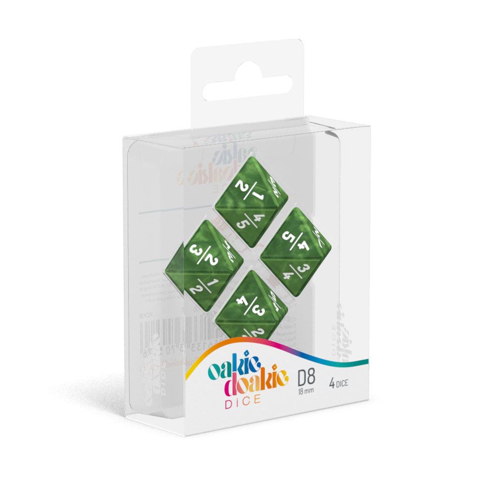 Oakie Doakie Dice D8 Dice 18 mm Goyf Marble Green 4 Oakie Doakie Dice