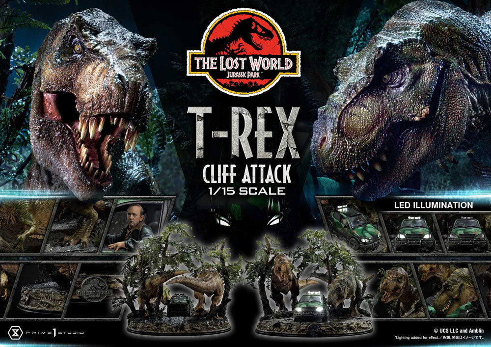 Jurassic World The Lost World Statue 1/15 T Rex Cliff Attack Prime 1 Studio
