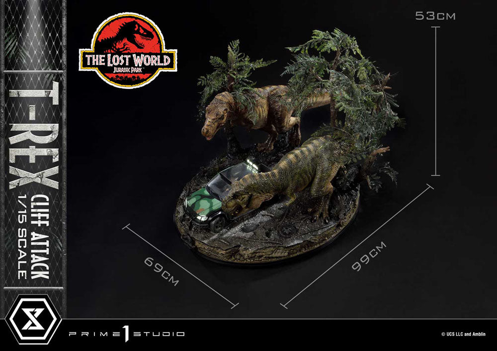 Jurassic World The Lost World Statue 1/15 T Rex Cliff Attack Prime 1 Studio