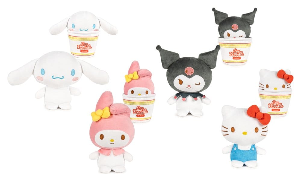 Hello Kitty &amp; Friends Plush Figures Cup Noodles Assortment 24 Play by Play