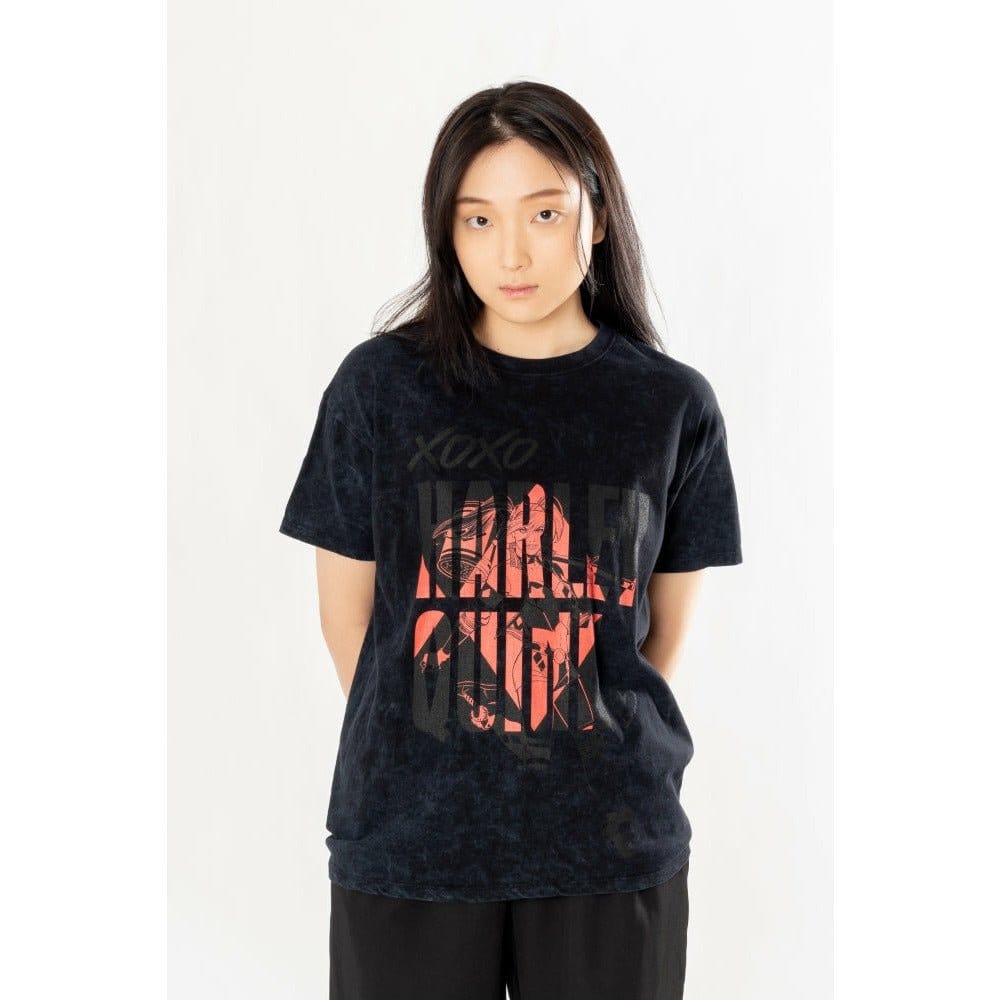 DC Comics T Shirt Harley Quinn Acid Wash Xoxo Size M CID