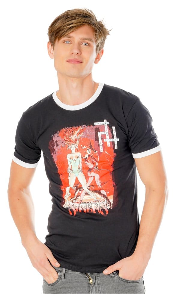 Gotham City Sirens T Shirt Crossword Black Ringer Size XXL CID