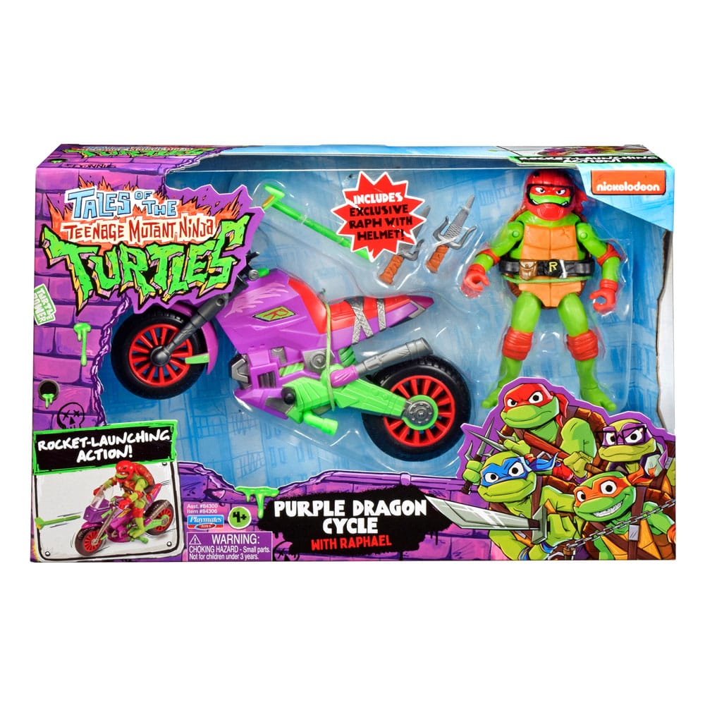 Tales of the Teenage Mutant Ninja Turtles Action Figure with Vehicle Raphael & Purple Dragon Playmates