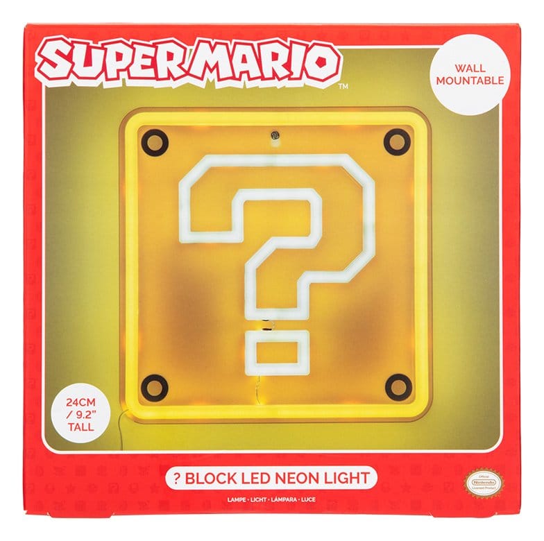 Super Mario LED Neon Wall Lamp Question Block Paladone Products