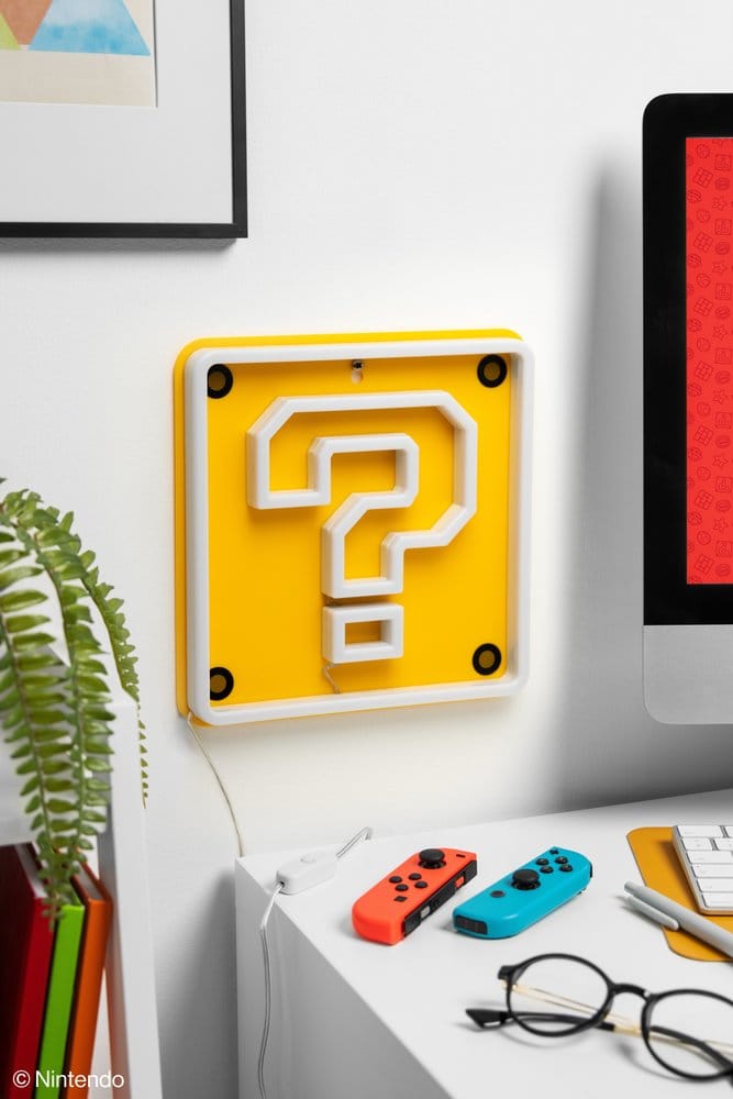 Super Mario LED Neon Wall Lamp Question Block Paladone Products
