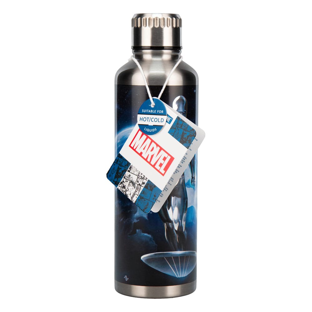 Fantastic Four Metal Water Bottle Silver Surfer Paladone Products