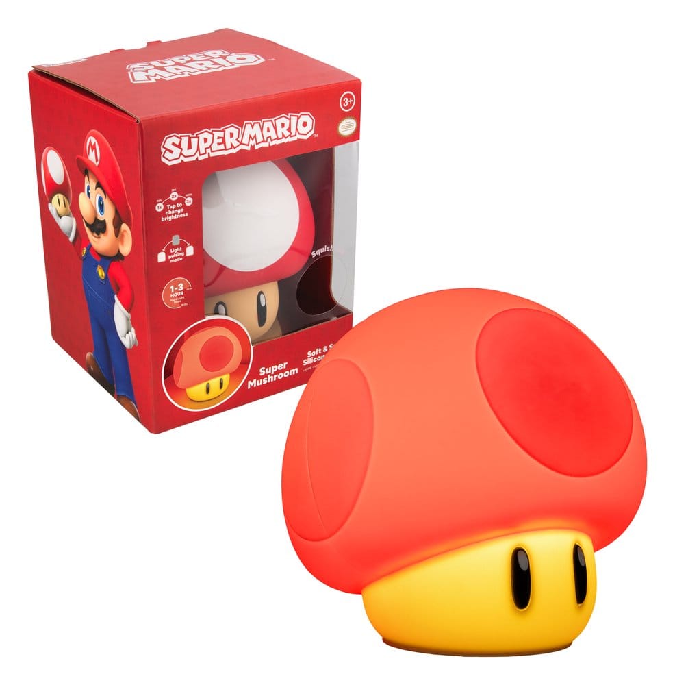 Super Mario SquishyGlo Silicon Light Super Mushroom Rechargeable Paladone Products