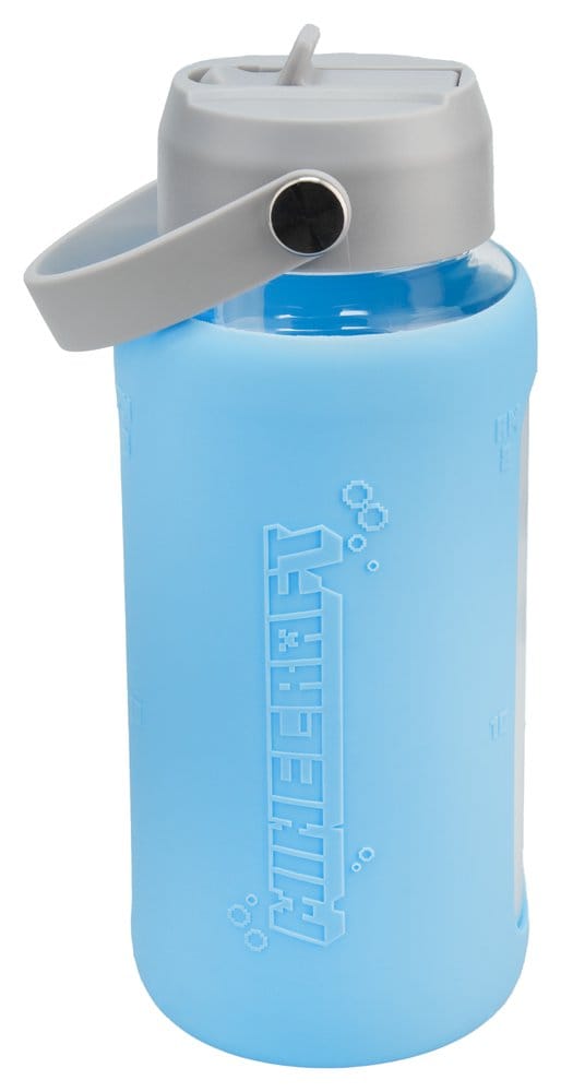 Minecraft Glass Water Bottle with Sleeve Paladone Products