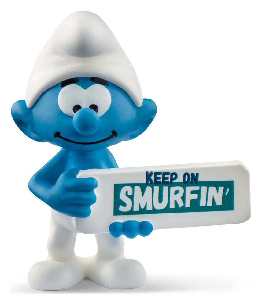 The Smurfs Mini Figure Smurf with a Sign Keep on Smurfin' Puppy
