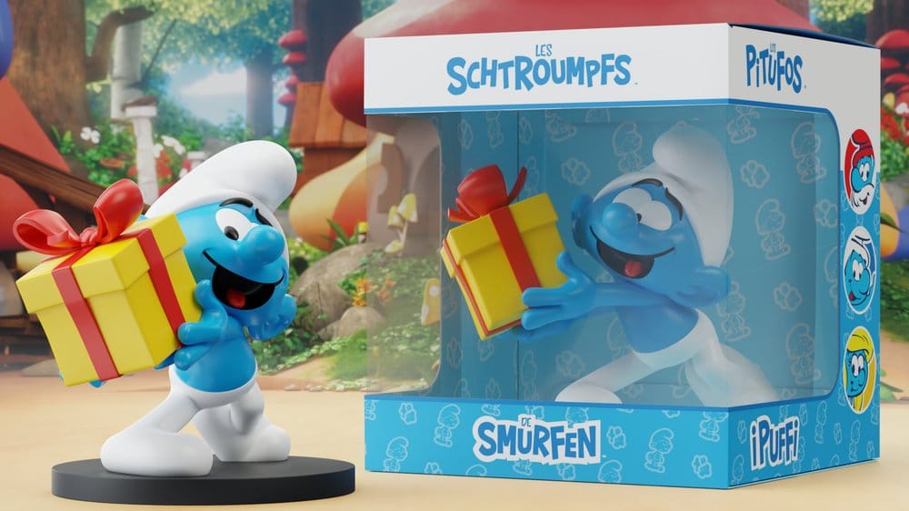 The Smurfs Statue Jokey Smurf with Gift Puppy