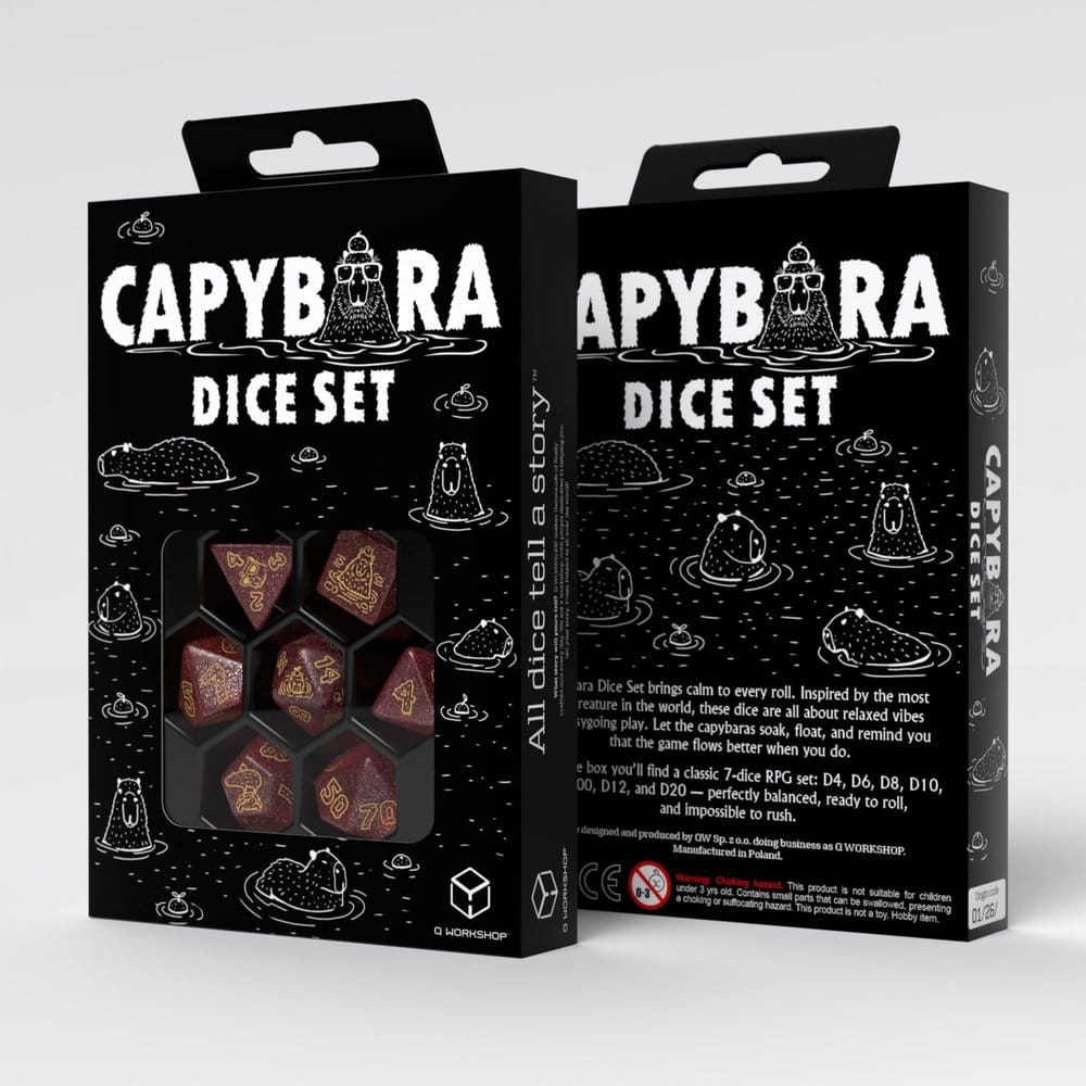 Capybara Dice Set of 7 Chillo Q Workshop