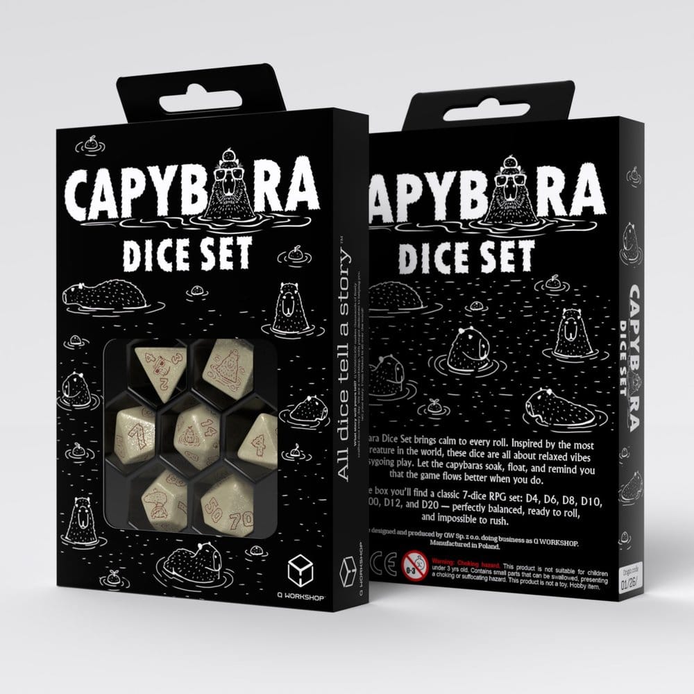 Capybara Dice Set of 7 Sleepie Q Workshop