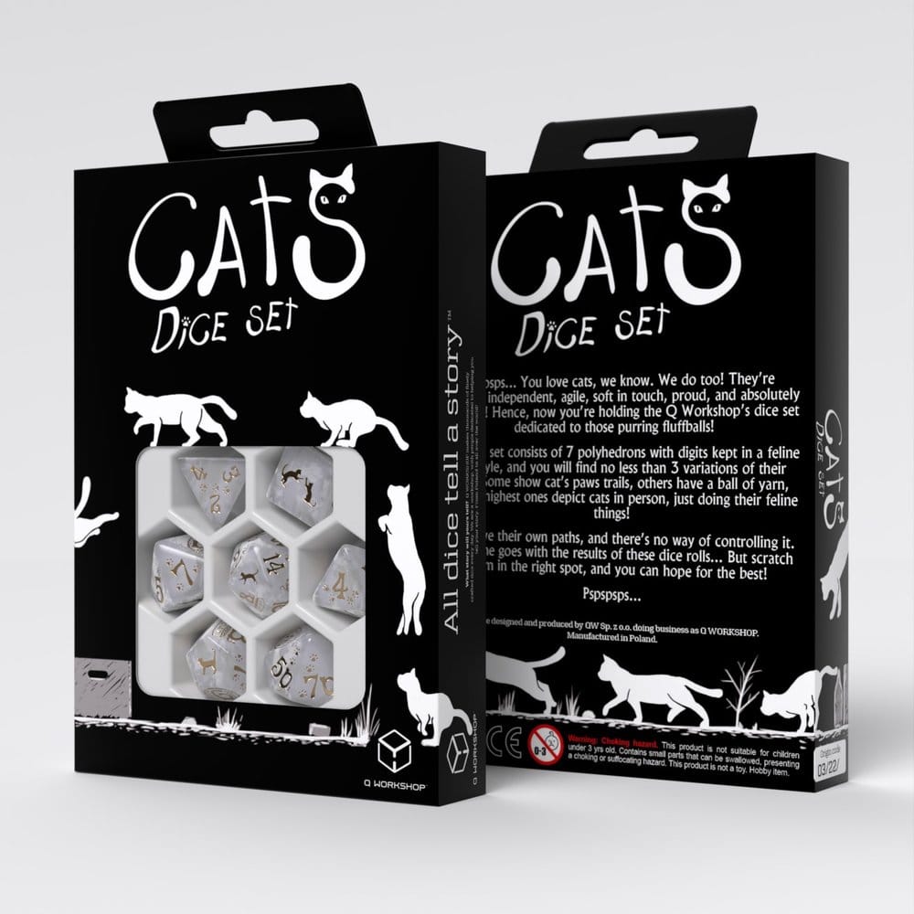 CATS Dice Set of 7 Purrl Q Workshop