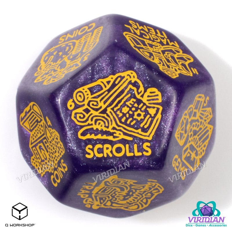 Viridian Jumbo Dice Treasure Generator Die D12 Shimmering Purple Q Workshop