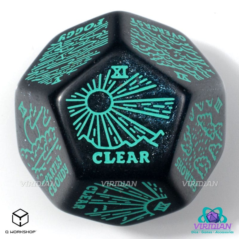 Viridian Jumbo Dice Weather Generator Die D12 Turquise Q Workshop