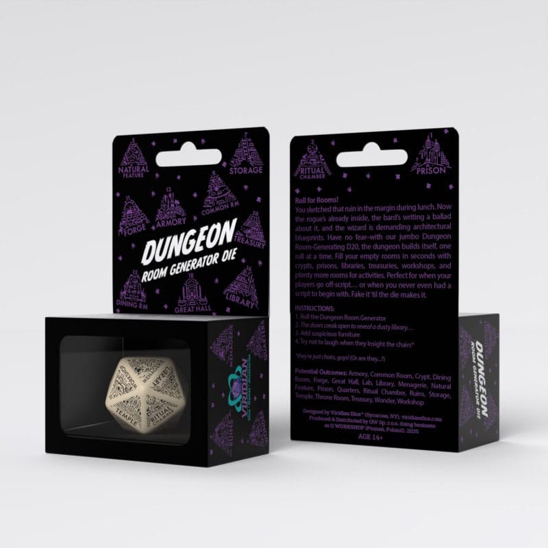 Viridian Jumbo Dice Dungeon Room Generator D20 Beige Q Workshop