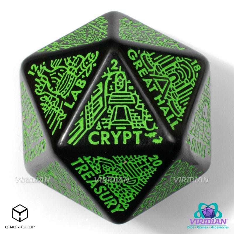 Viridian Jumbo Dice Dungeon Room Generator D20 Black Q Workshop