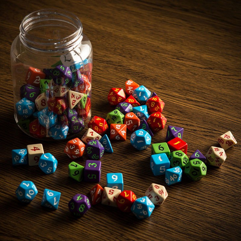 Round Jar of Classic RPG Dice 80 Q Workshop