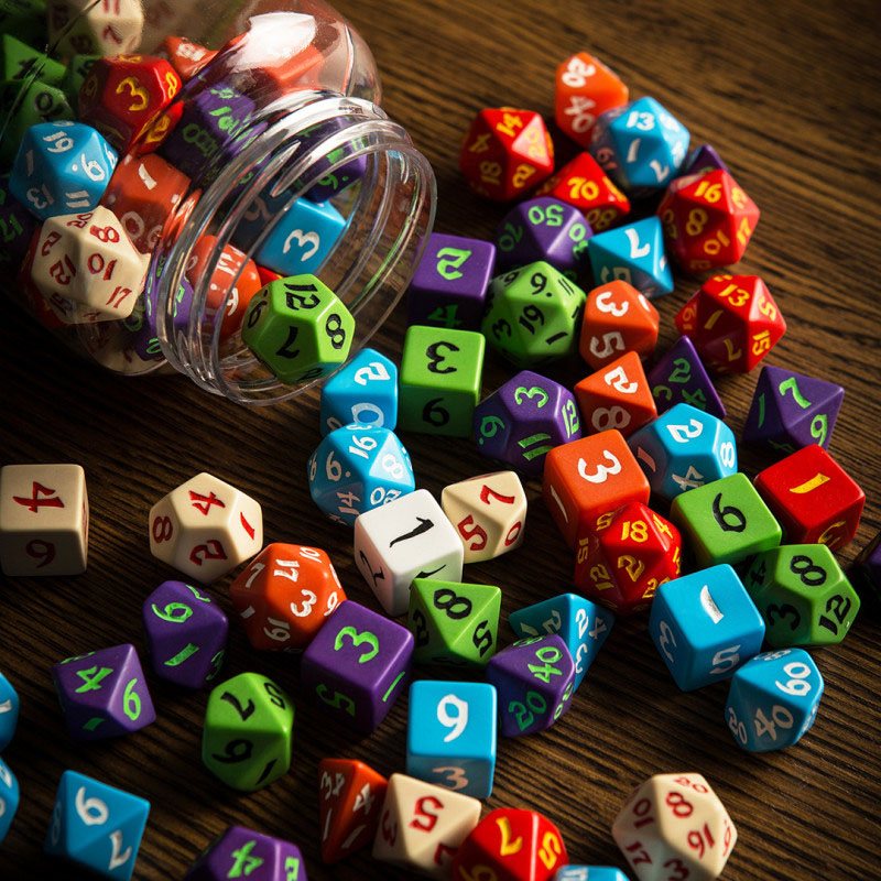 Round Jar of Classic RPG Dice 80 Q Workshop