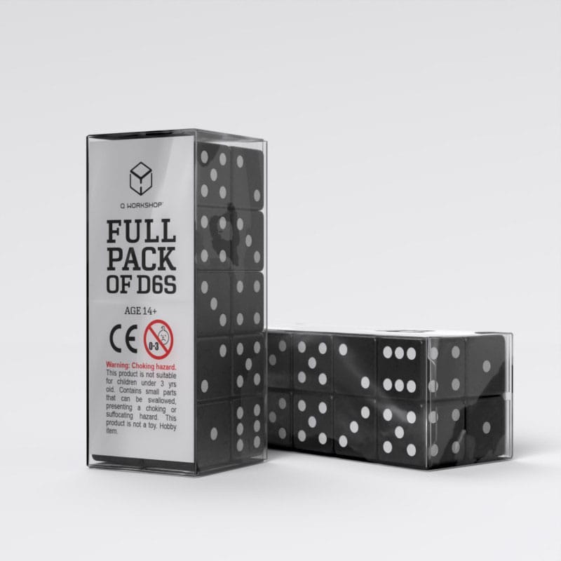 Q Workshop Dice Set Full Pack D6 Black 20 Q Workshop