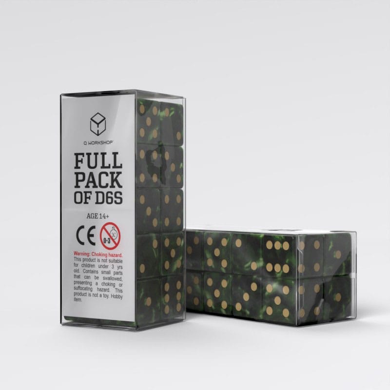Q Workshop Dice Set Full Pack D6 Green 20 Q Workshop