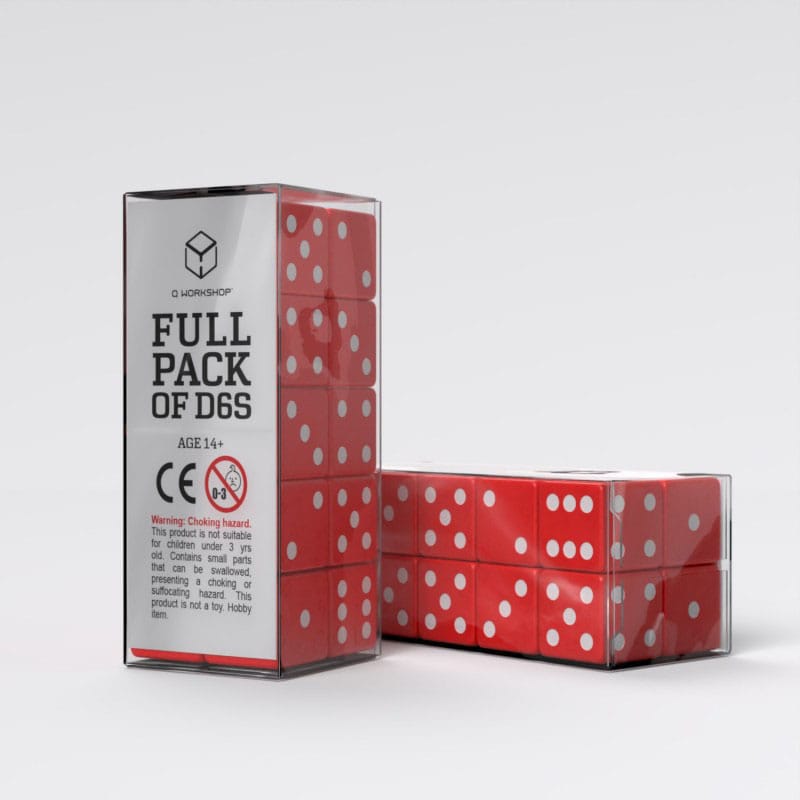 Q Workshop Dice Set Full Pack D6 Red 20 Q Workshop