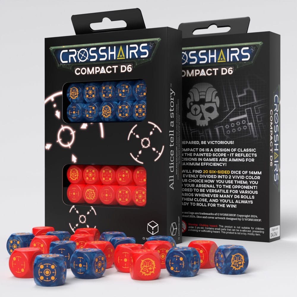 Crosshairs Compact D6 Dice Set Cobalt&Red 20 Q Workshop