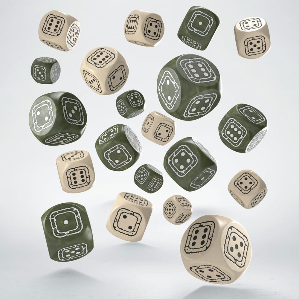 Fortress Compact D6 Dice Set Beige&Olive 20 Q Workshop