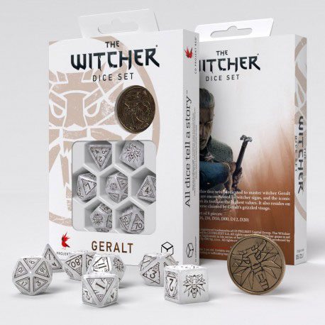 The Witcher Dice Set Geralt The White Wolf 7 Q Workshop