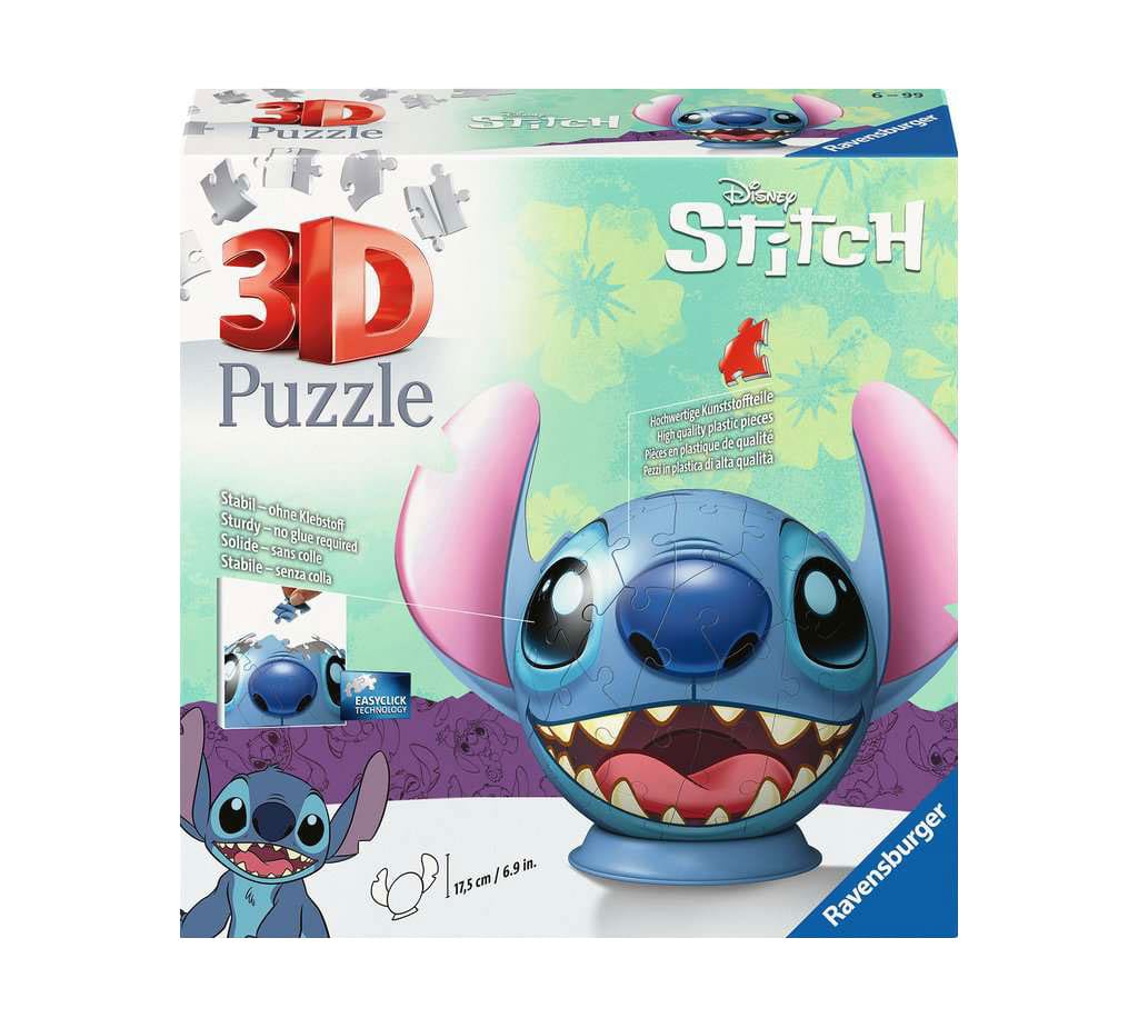 Lilo & Stitch 3D Puzzle Ball with Ears Stitch 77 pieces Ravensburger