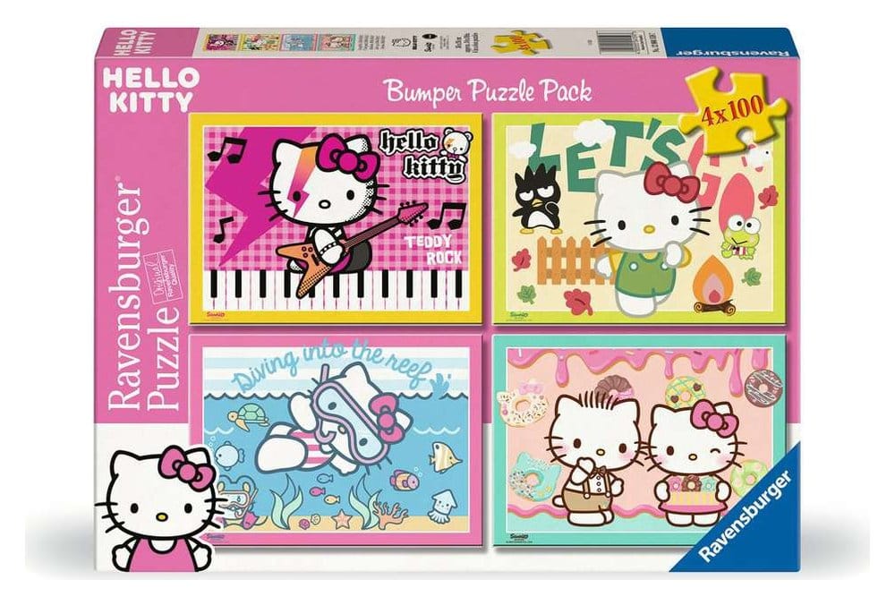 Hello Kitty Puzzle 4 Pack Let's Go Hello Kitty! 4x100 Pieces Ravensburger