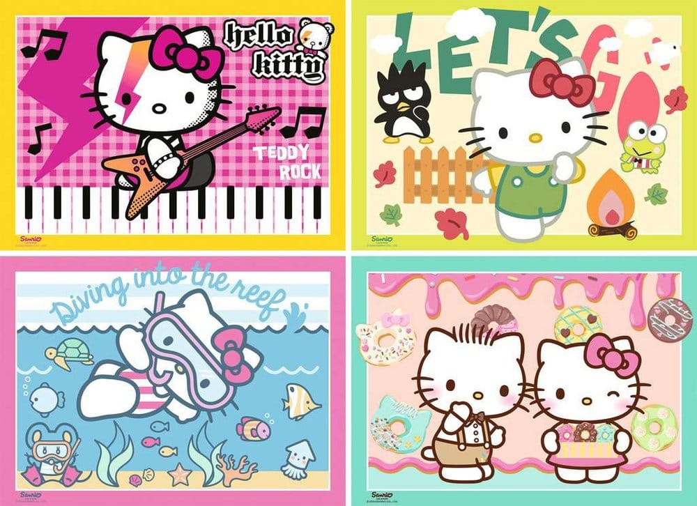 Hello Kitty Puzzle 4 Pack Let's Go Hello Kitty! 4x100 Pieces Ravensburger
