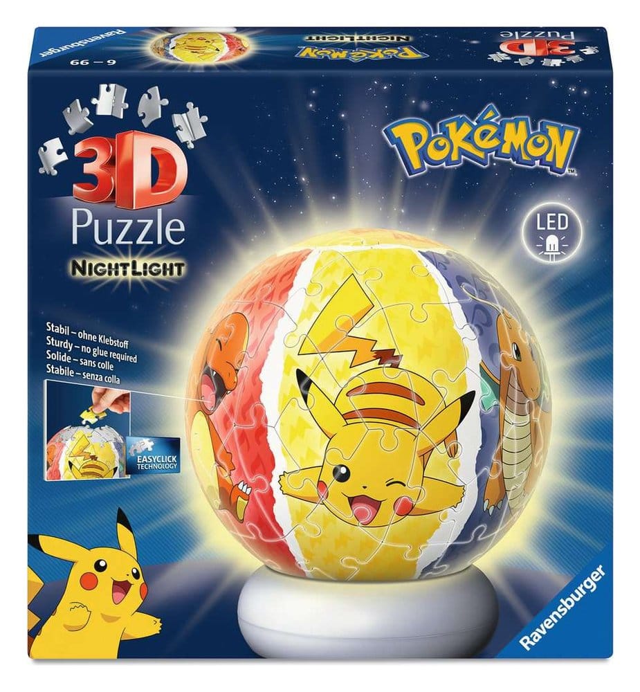 Pokémon 3D Jigsaw Puzzle Ball Nightlight 73 Pieces Ravensburger