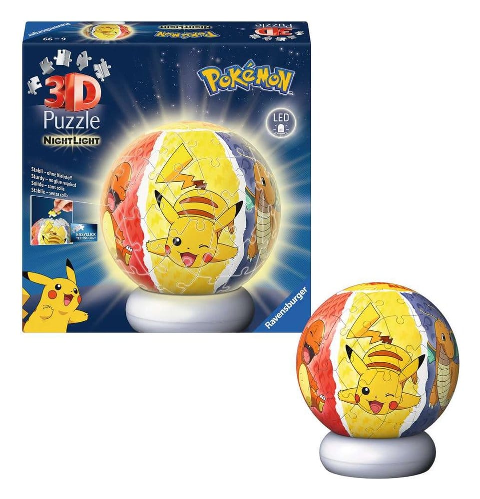 Pokémon 3D Jigsaw Puzzle Ball Nightlight 73 Pieces Ravensburger