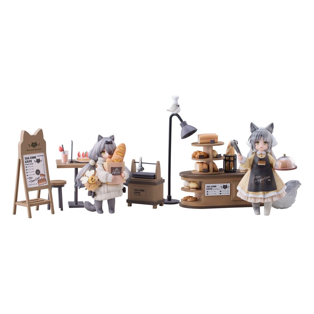 Decorated Life Collection Tea Time Cats Cat Town Bakery Staff & Customer Set Ribose