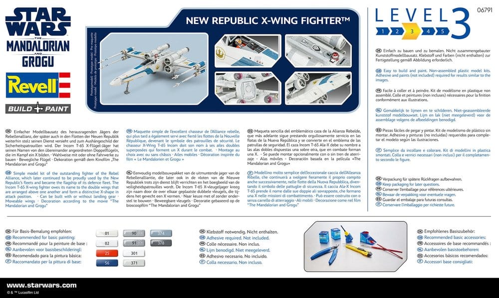 Star Wars The Mandalorian and Grogu Revell Model Kit 1/57 New Republic X Wing Fighter Revell